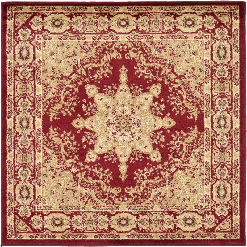 Versailles Elegance Collection Area Rug -  Marly Square Red  lifestyle 7