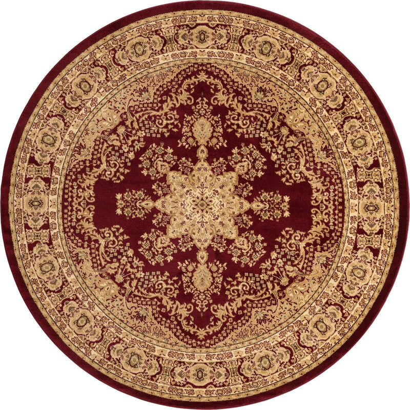 Versailles Elegance Collection Area Rug - Trianon Round Red  lifestyle 29