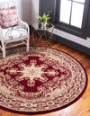 Versailles Elegance Collection Area Rug - Trianon Round Red  lifestyle 33