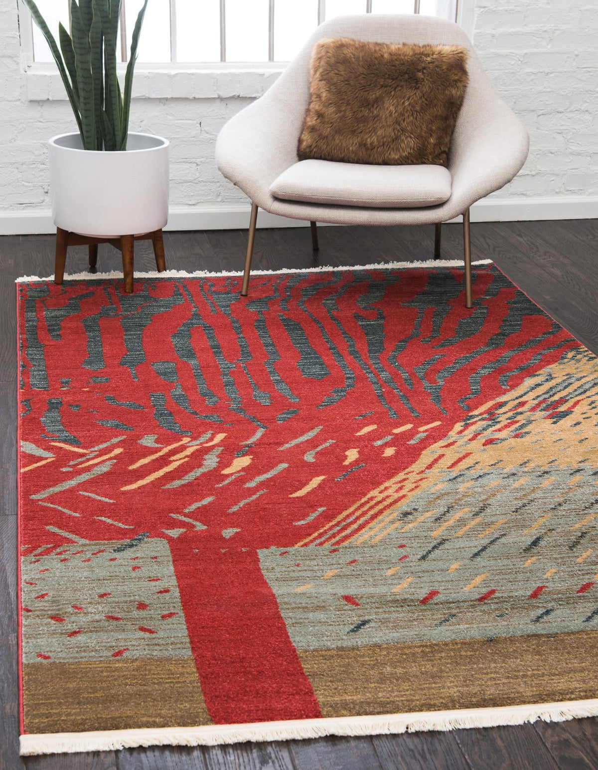 Zagros Oasis Collection Area Rug -  Ravansar Rectangular Red  lifestyle 13