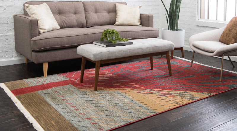 Zagros Oasis Collection Area Rug -  Ravansar Rectangle Red  lifestyle 3