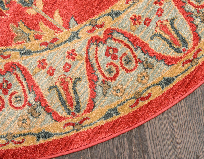 Zagros Oasis Collection Area Rug -  Javanrud Round Red  lifestyle 28