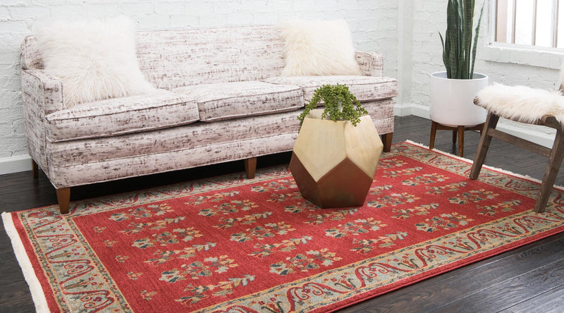 Zagros Oasis Collection Area Rug -  Javanrud Rectangle Red  lifestyle 3