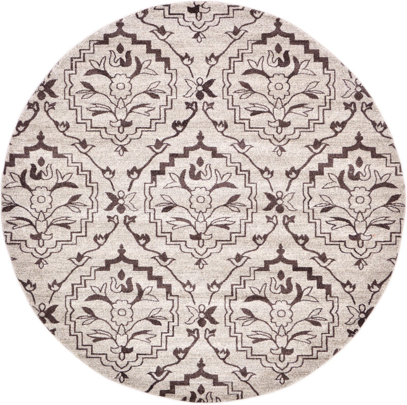 Venetian Tapestry Collection Area Rug -  Dorsoduro Round Beige Main