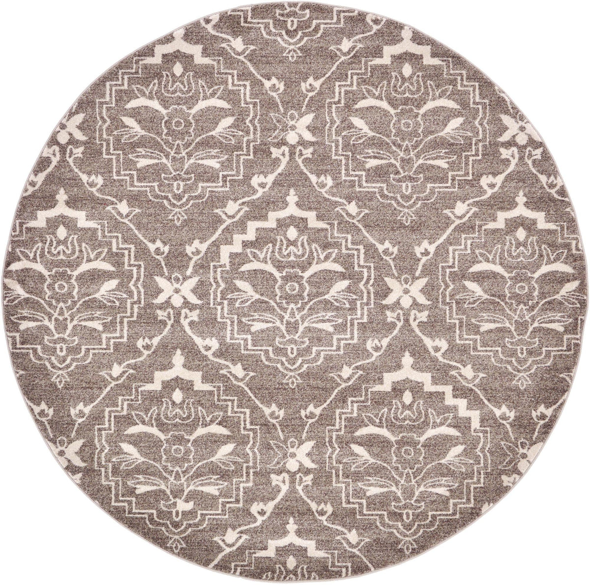 Venetian Tapestry Collection Area Rug -  Cannaregio Round Light Brown  lifestyle 32