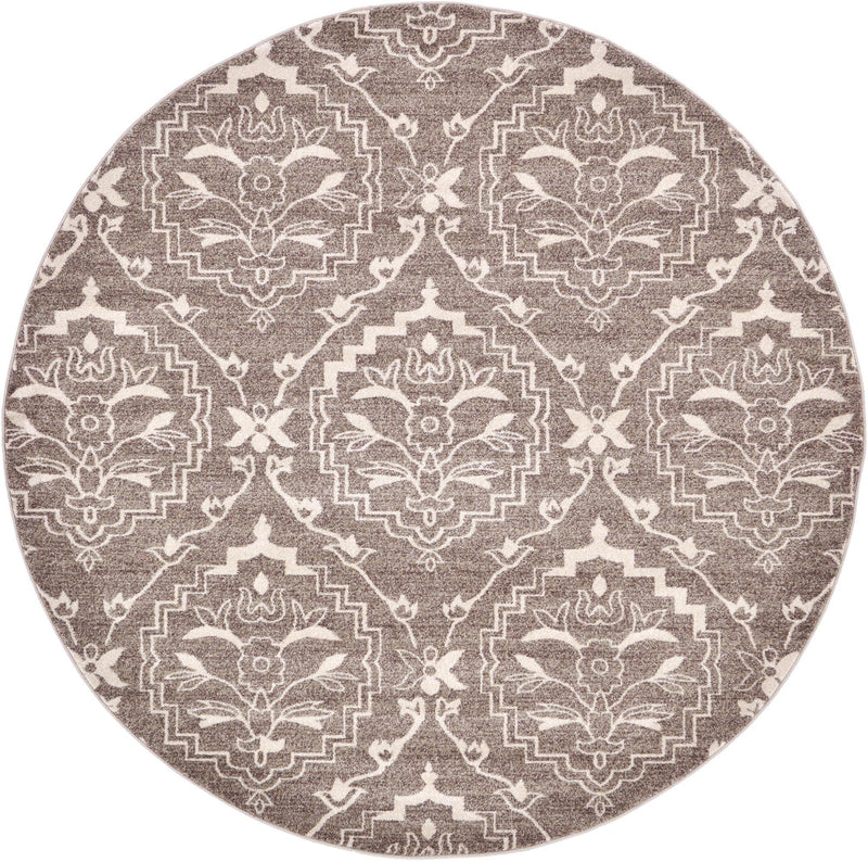 Venetian Tapestry Collection Area Rug -  Cannaregio Round Light Brown  lifestyle 32