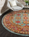 Persian Elegance Collection Area Rug -  Nain Round Light Blue  lifestyle 11