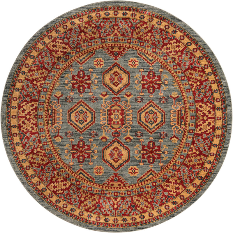 Persian Elegance Collection Area Rug -  Nain Round Light Blue  lifestyle 6