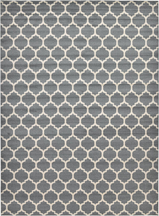 Lattice Gardens Collection Area Rug -  Bloomfield (Dark Gray) Rectangle Dark Gray  lifestyle 2