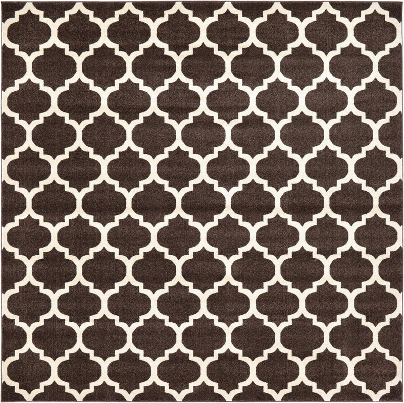 Lattice Gardens Collection Area Rug -  Bloomfield (Chocolate Brown) Square Chocolate Brown  lifestyle 26