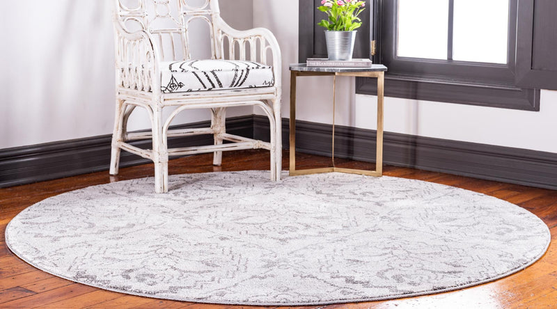 Venetian Tapestry Collection Area Rug -  Cannaregio Round Ivory  lifestyle 42