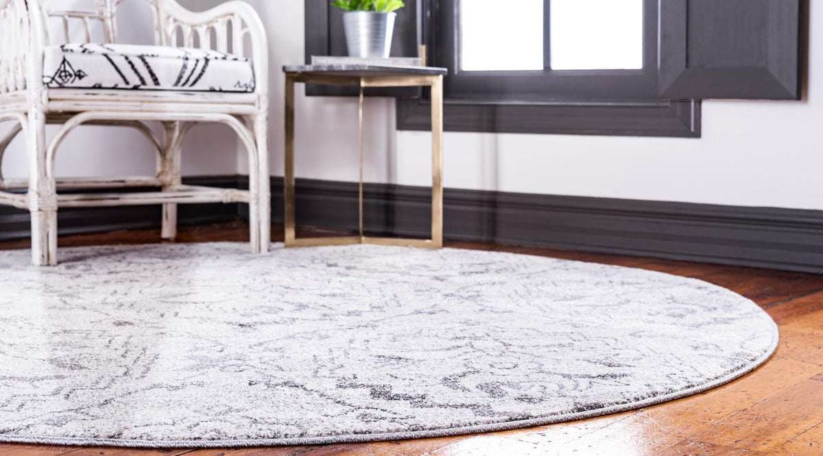 Venetian Tapestry Collection Area Rug -  Cannaregio Round Ivory  lifestyle 46