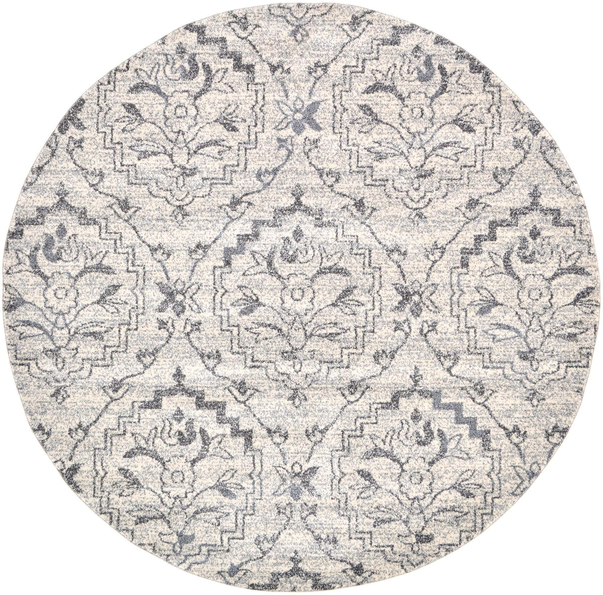 Venetian Tapestry Collection Area Rug -  Cannaregio Round Ivory  lifestyle 34