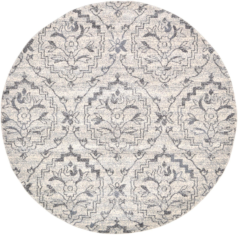 Venetian Tapestry Collection Area Rug -  Cannaregio Round Ivory  lifestyle 34