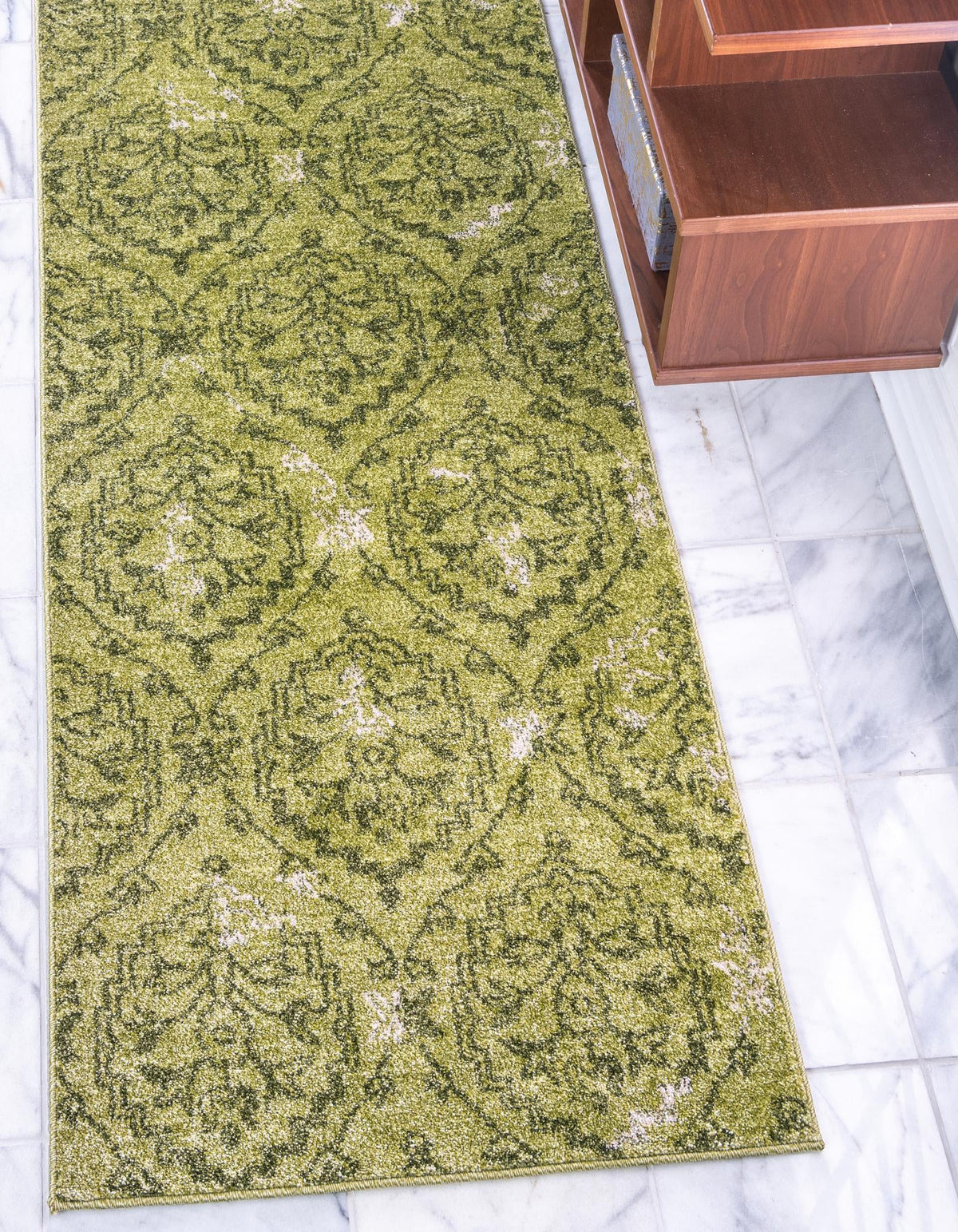 Venetian Tapestry Collection Area Rug -  Cannaregio Runner Light Green  lifestyle 56