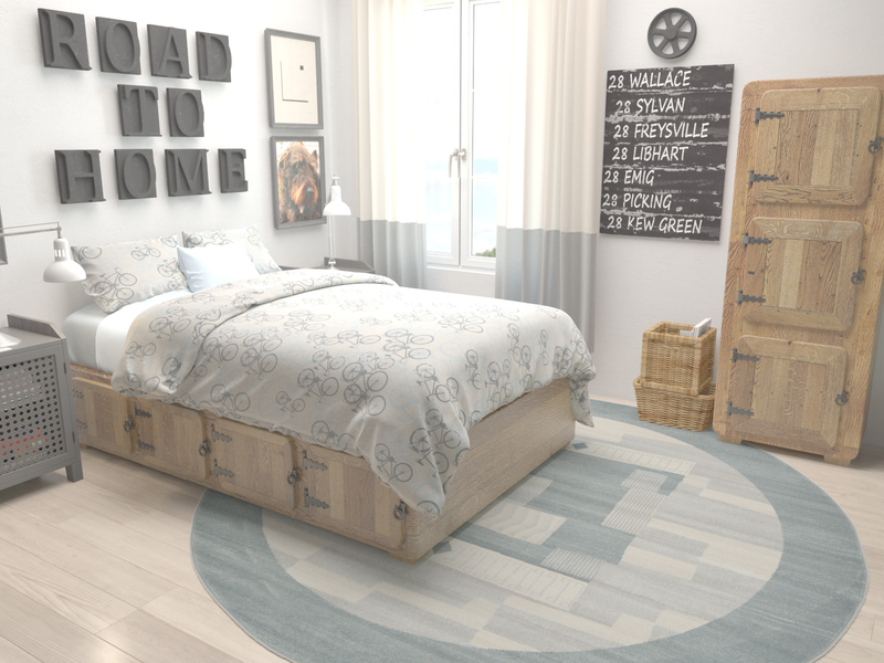 Zagros Oasis Collection Area Rug -  Izeh Round Gray  lifestyle 21