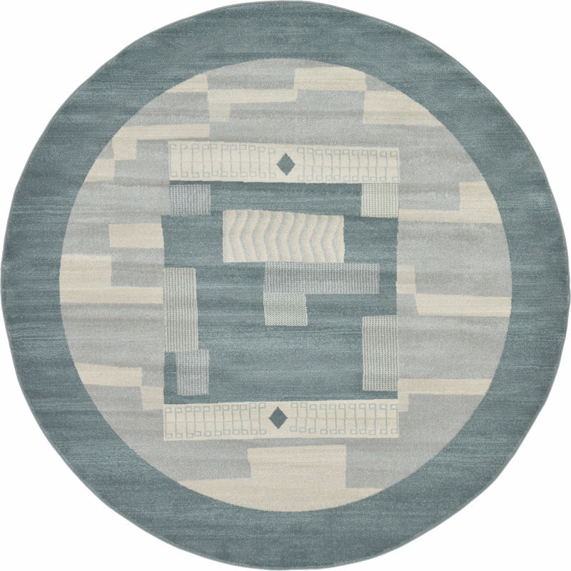 Zagros Oasis Collection Area Rug -  Izeh Round Gray  lifestyle 18