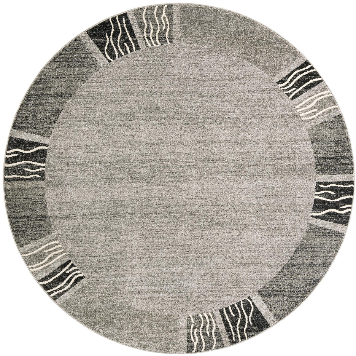 Studio Haven Collection Area Rug - Atelier Round Light Gray  lifestyle 94