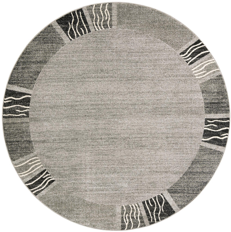 Studio Haven Collection Area Rug - Atelier Round Light Gray  lifestyle 94