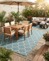 Savannah Pergola Collection Area Rug - Arbor (Teal) Rectangle Teal  lifestyle 23