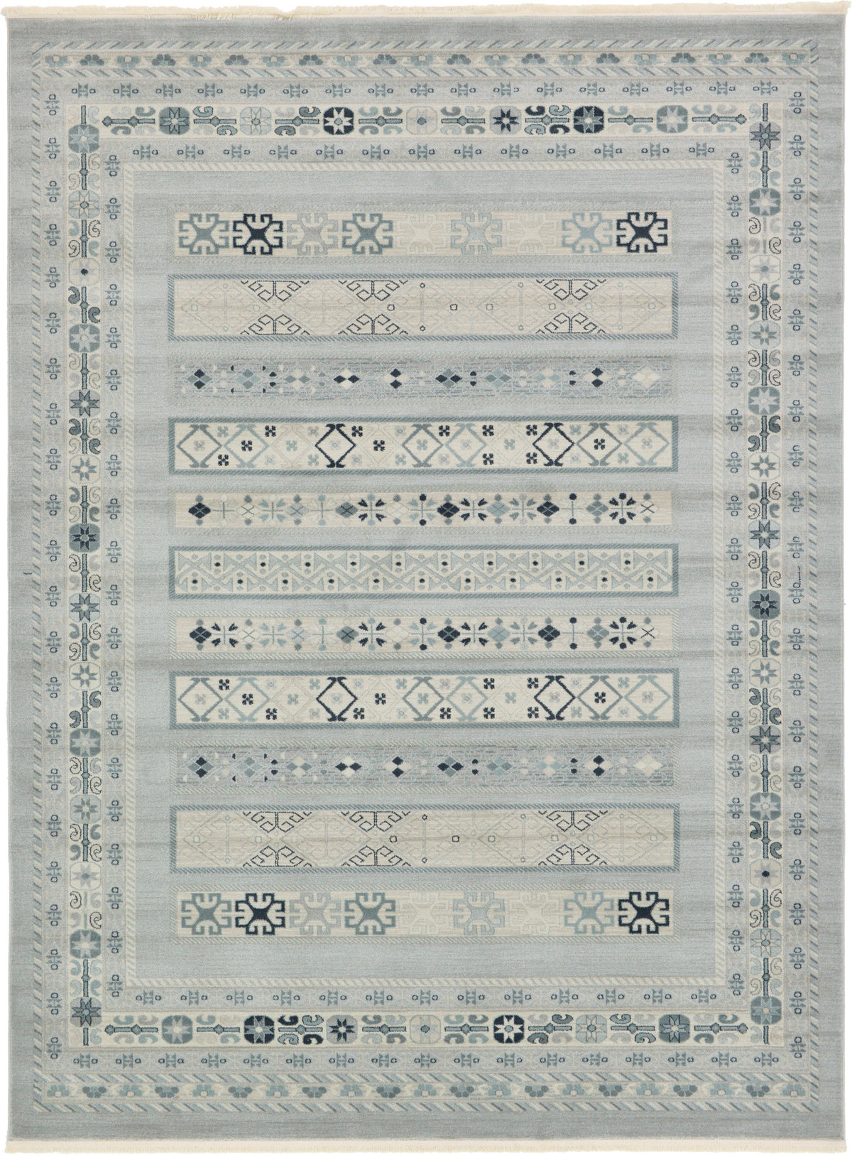 Zagros Oasis Collection Area Rug -  Masjed Rectangle Light Gray  lifestyle 2