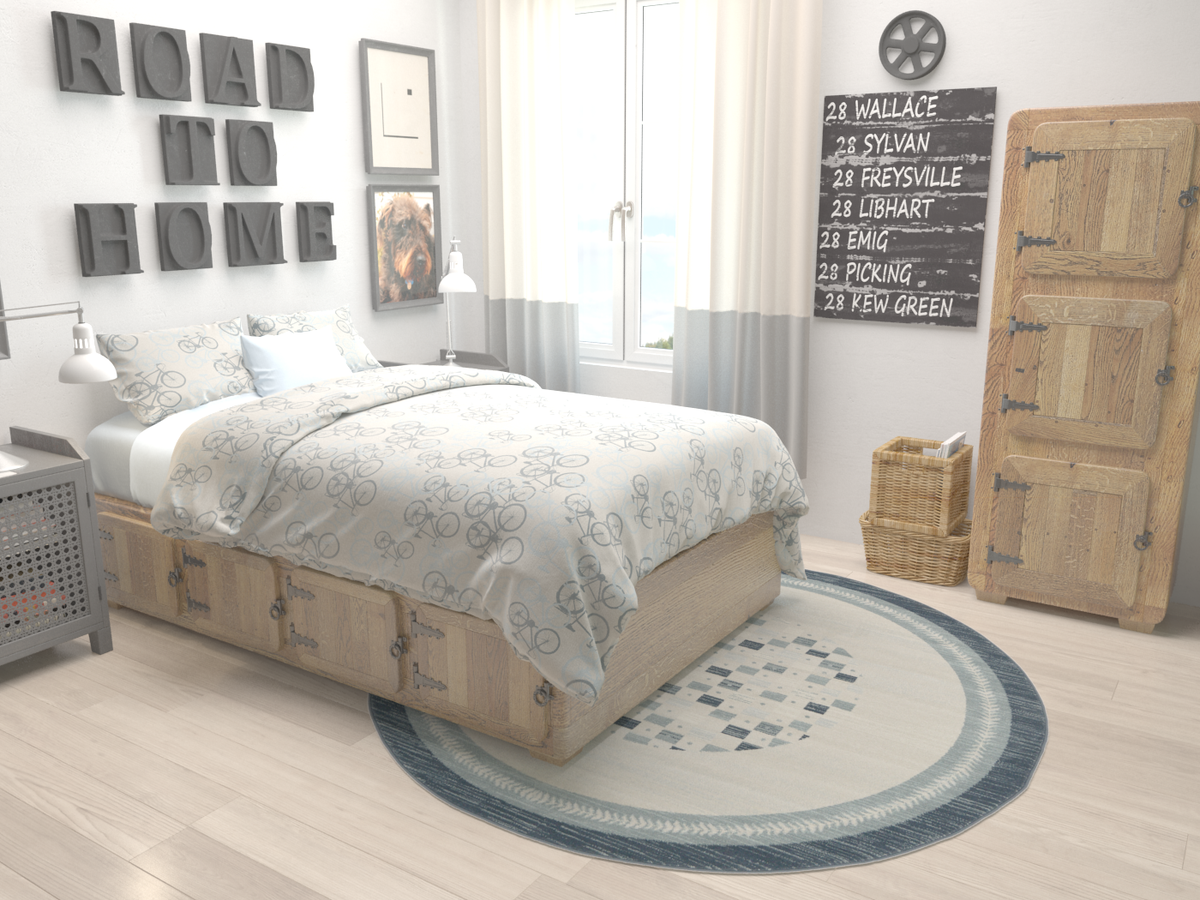 Zagros Oasis Collection Area Rug -  Sanandaj Round Beige  lifestyle 7