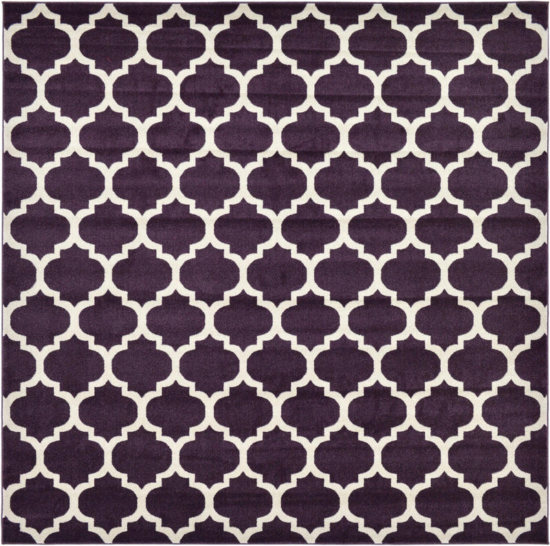Lattice Gardens Collection Area Rug -  Bloomfield (Purple) Square Purple  lifestyle 15