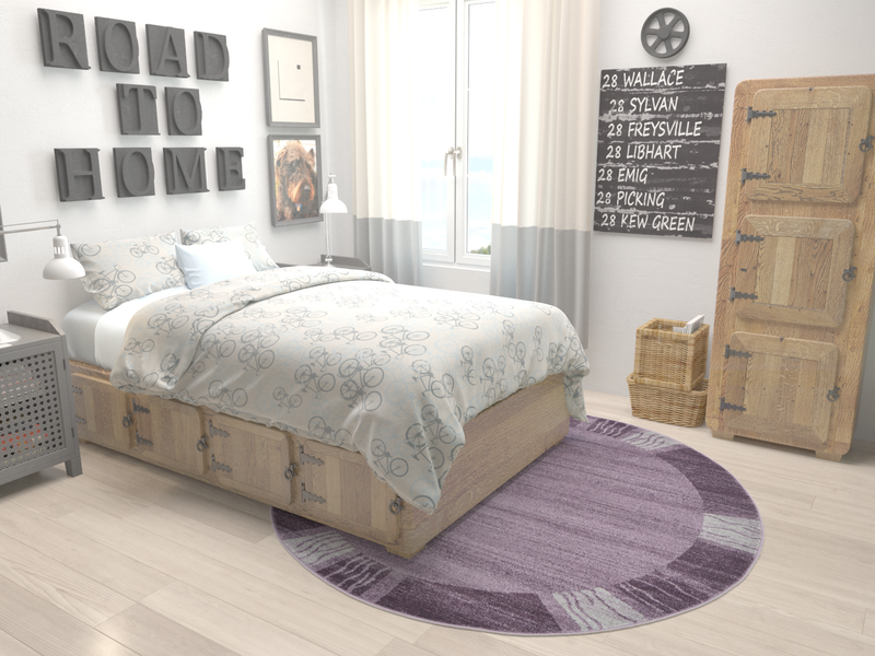 Studio Haven Collection Area Rug - Atelier Round Violet  lifestyle 102
