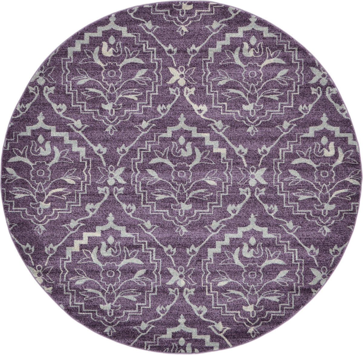 Venetian Tapestry Collection Area Rug -  Cannaregio Round Purple  lifestyle 56