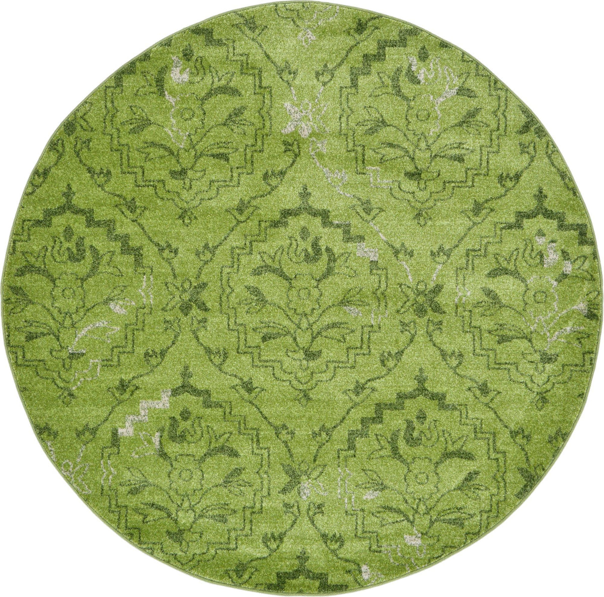 Venetian Tapestry Collection Area Rug -  Cannaregio Round Light Green  lifestyle 57