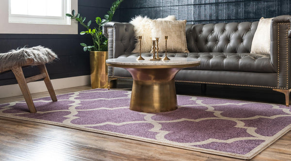Lattice Gardens Collection Area Rug -  Espaliera Rectangle Purple  lifestyle 12