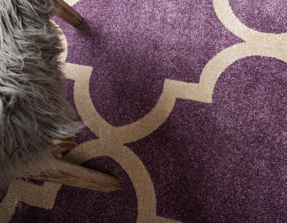 Lattice Gardens Collection Area Rug -  Espaliera Rectangle Purple  lifestyle 24