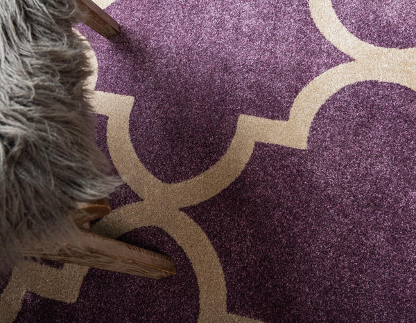 Lattice Gardens Collection Area Rug -  Espaliera Rectangle Purple  lifestyle 24