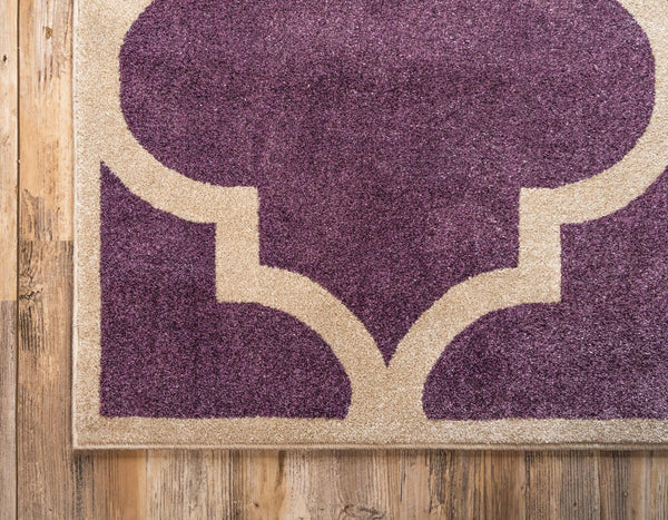 Lattice Gardens Collection Area Rug -  Espaliera Rectangle Purple  lifestyle 36