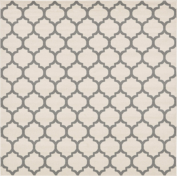 Lattice Gardens Collection Area Rug -  Bloomfield (Beige and Gray) Square Beige and Gray  lifestyle 23