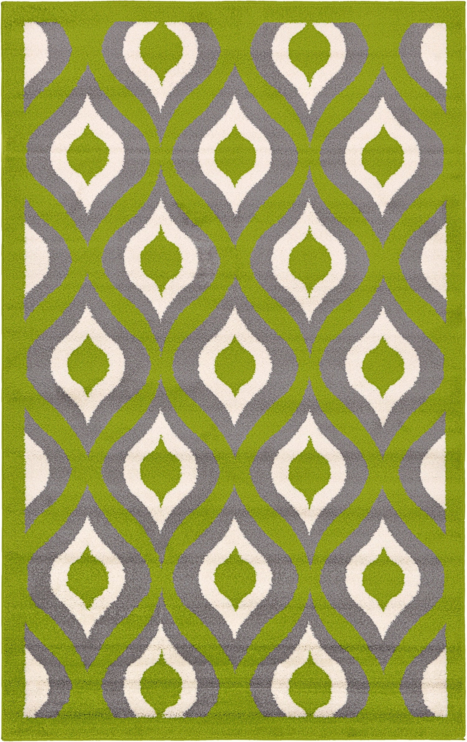 Lattice Gardens Collection Area Rug -  Bowertown Rectangle Green Main
