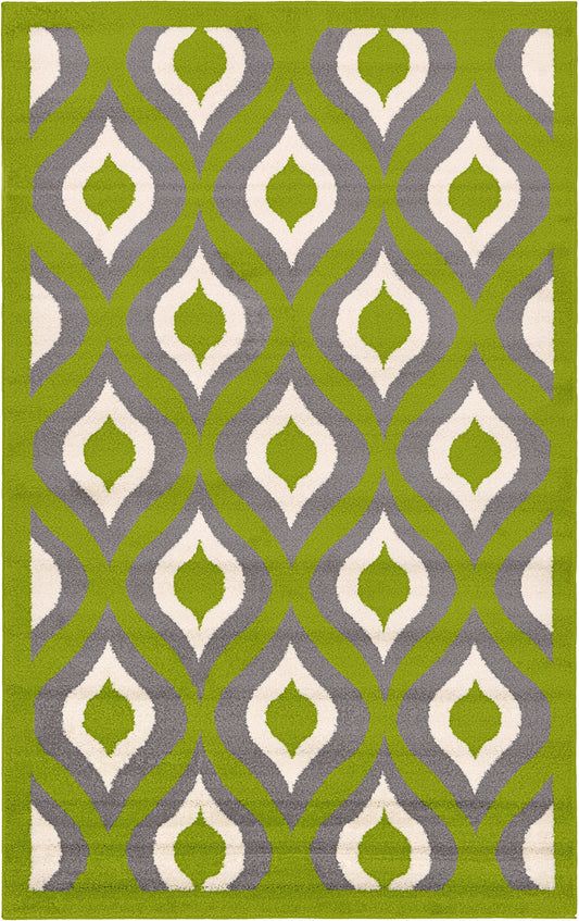 Lattice Gardens Collection Area Rug -  Bowertown Rectangle Green Main