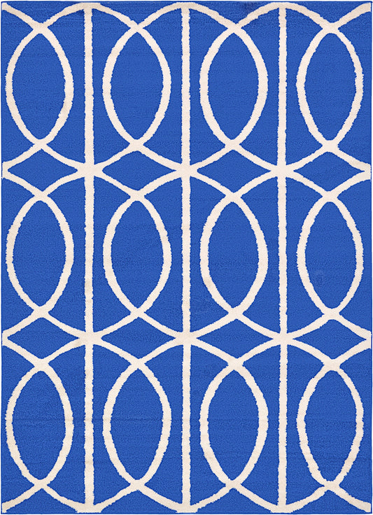 Lattice Gardens Collection Area Rug -  Berriedale Rectangle Blue Main