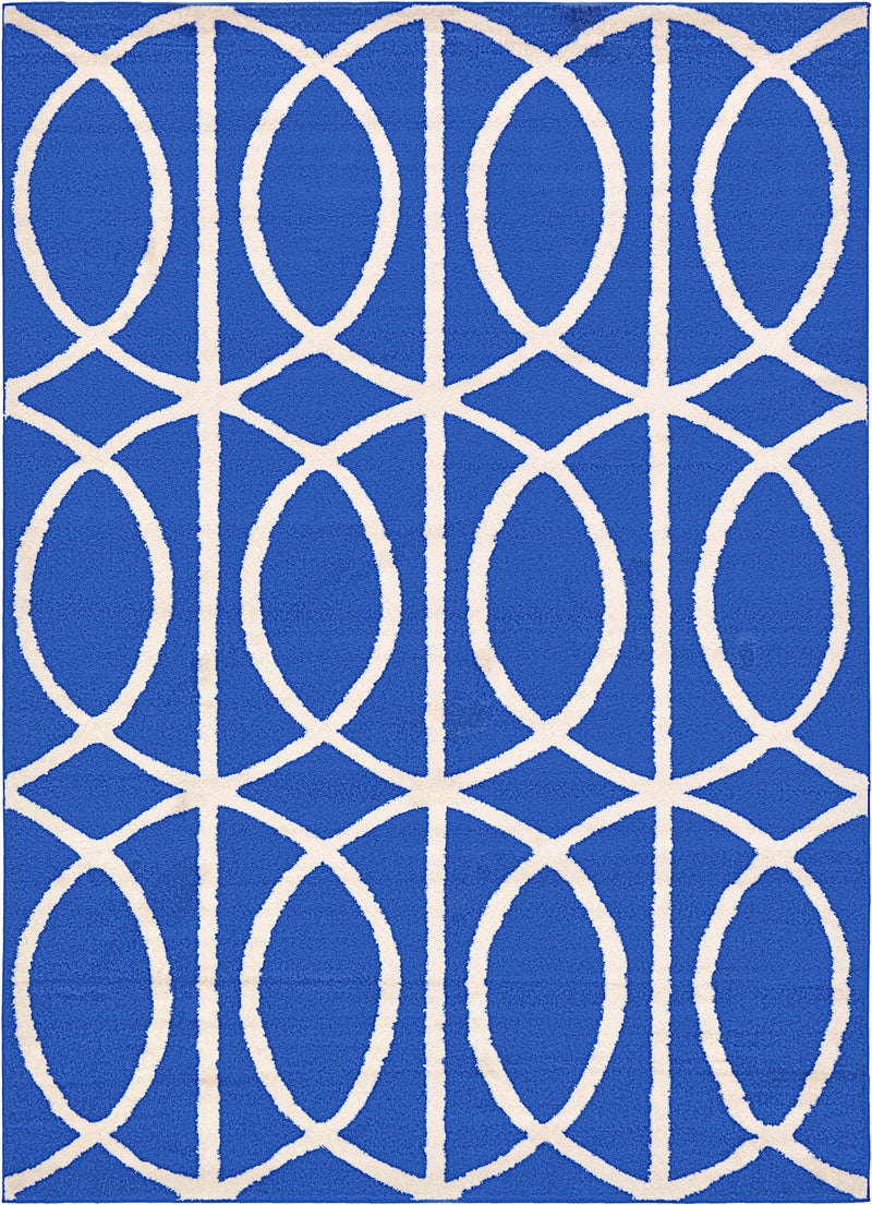 Lattice Gardens Collection Area Rug -  Berriedale Rectangle Blue Main