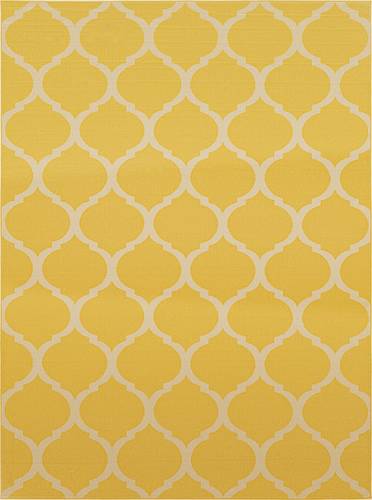Lattice Gardens Collection Area Rug -  Bloomfield (Yellow) Rectangle Yellow Main