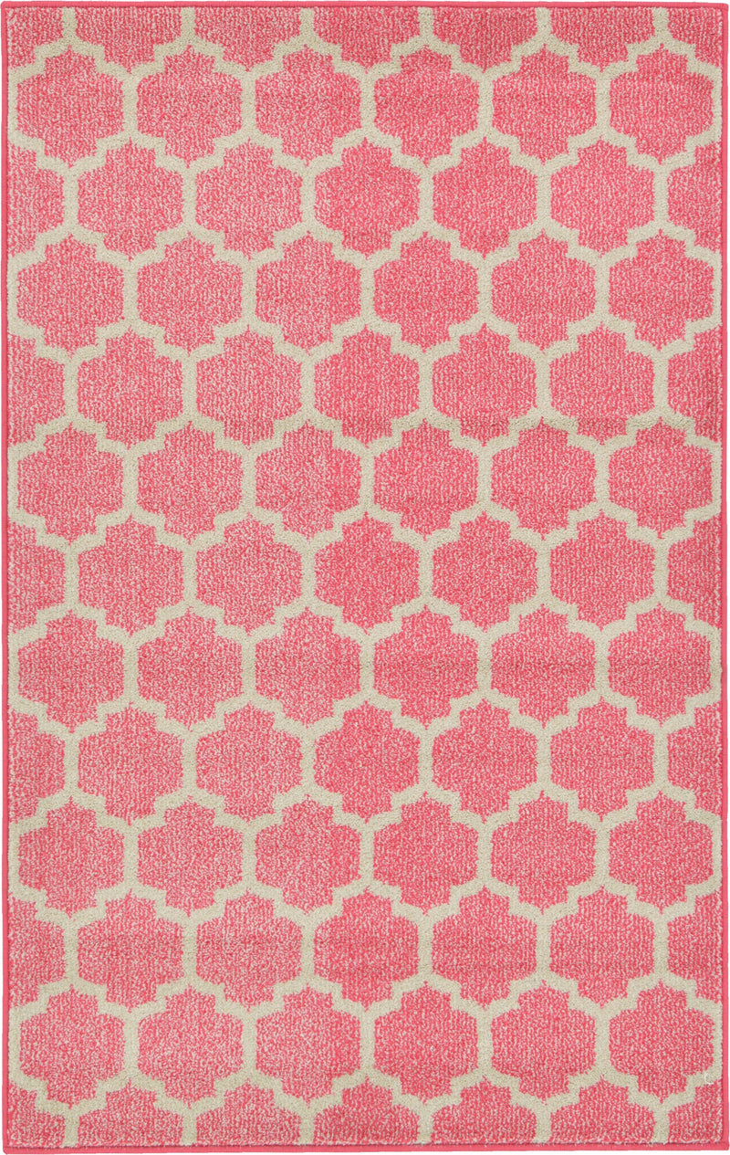 Lattice Gardens Collection Area Rug -  Bloomfield (Pink) Rectangle Pink Main