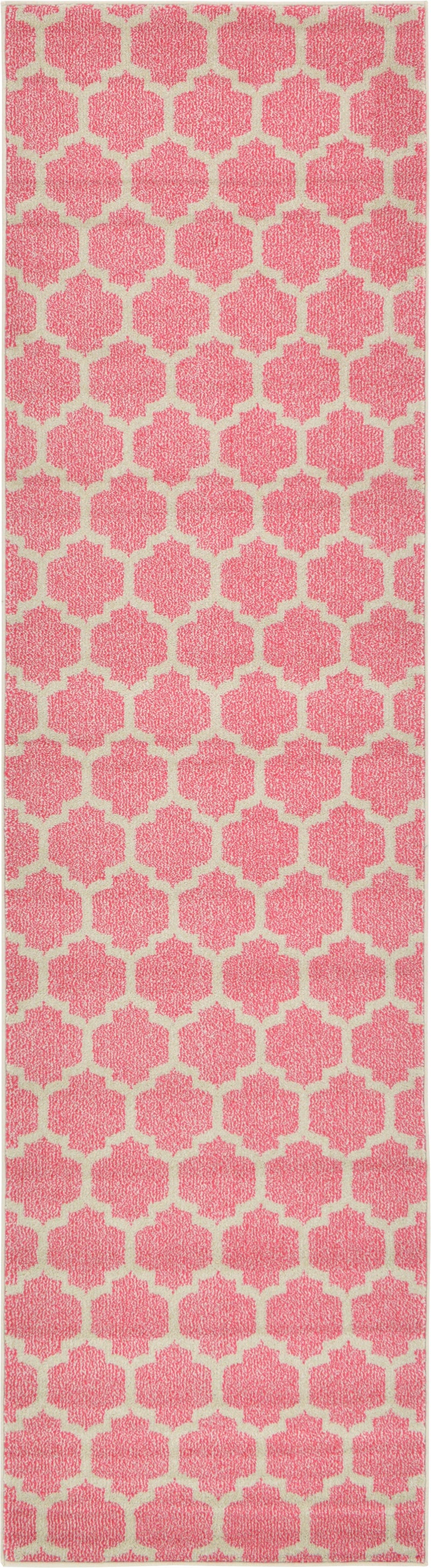 Lattice Gardens Collection Area Rug -  Bloomfield (Pink) Runner Pink  lifestyle 2