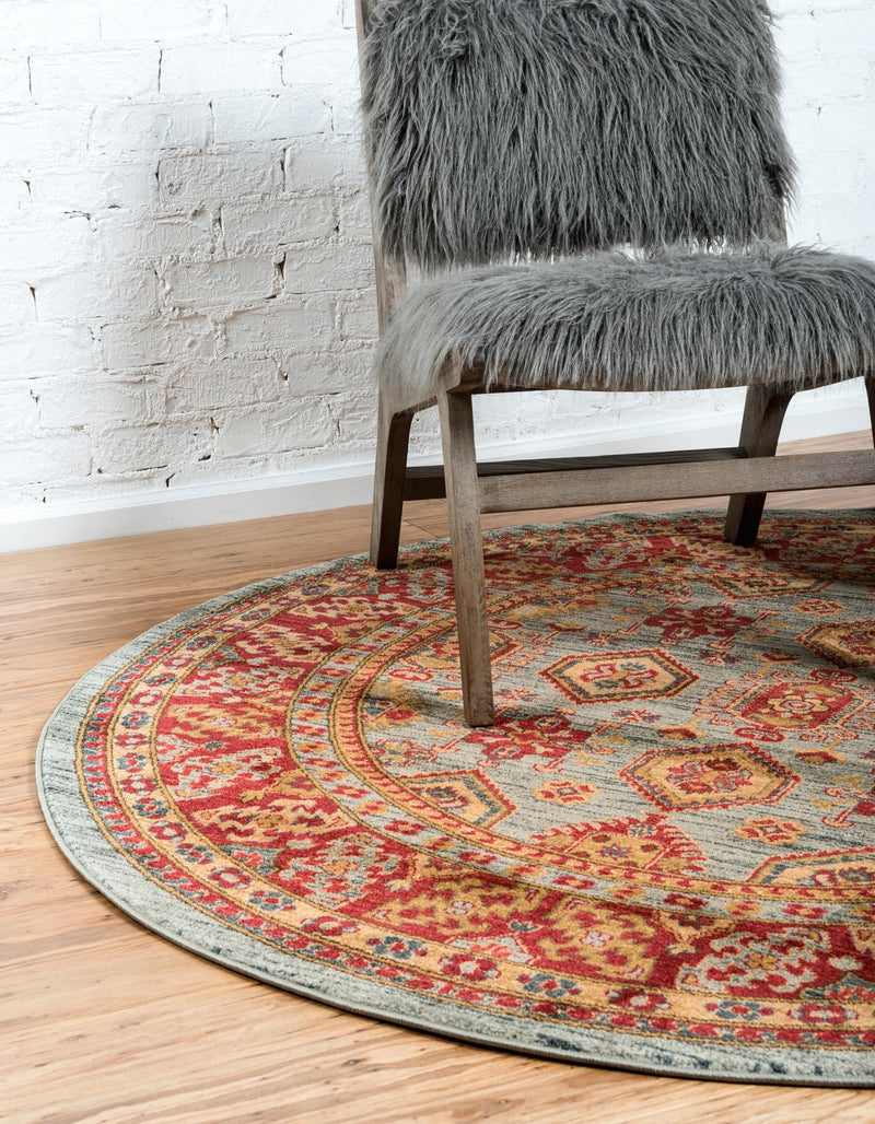 Persian Elegance Collection Area Rug -  Nain Round Light Blue  lifestyle 10