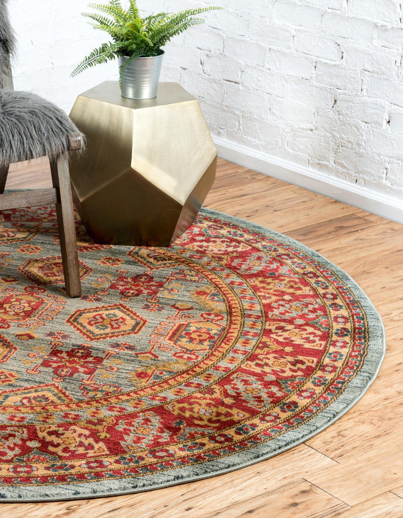 Persian Elegance Collection Area Rug -  Nain Round Light Blue  lifestyle 25