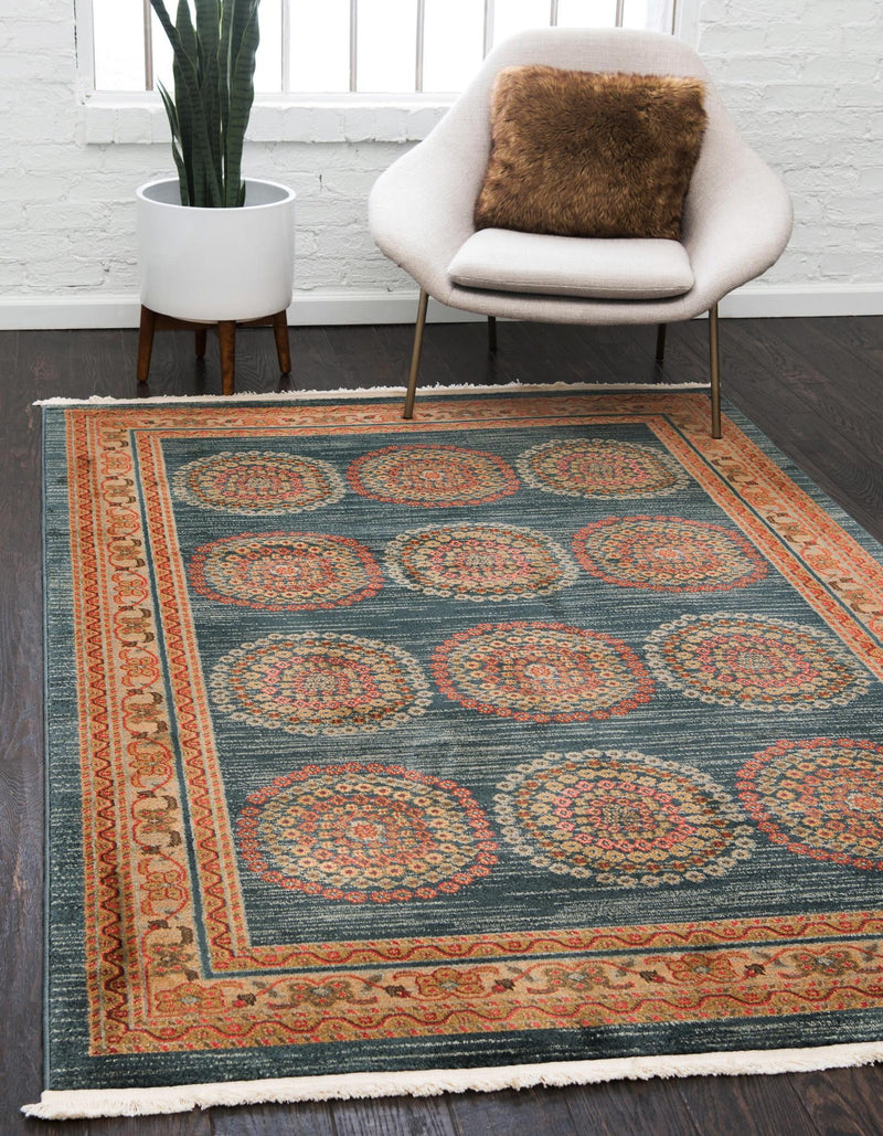 Zagros Oasis Collection Area Rug -  Gilan-e Gharb Rectangle Blue  lifestyle 2