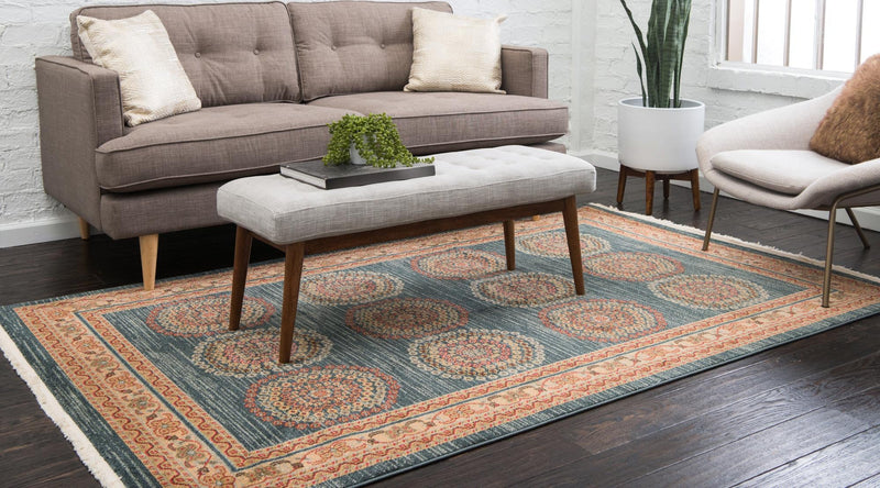 Zagros Oasis Collection Area Rug -  Gilan-e Gharb Rectangle Blue  lifestyle 3