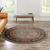 Zagros Oasis Collection Area Rug -  Dalahu Round Light Blue  lifestyle 68
