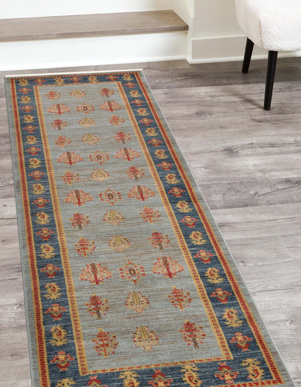 Zagros Oasis Collection Area Rug -  Dalahu Runner Light Blue  lifestyle 48