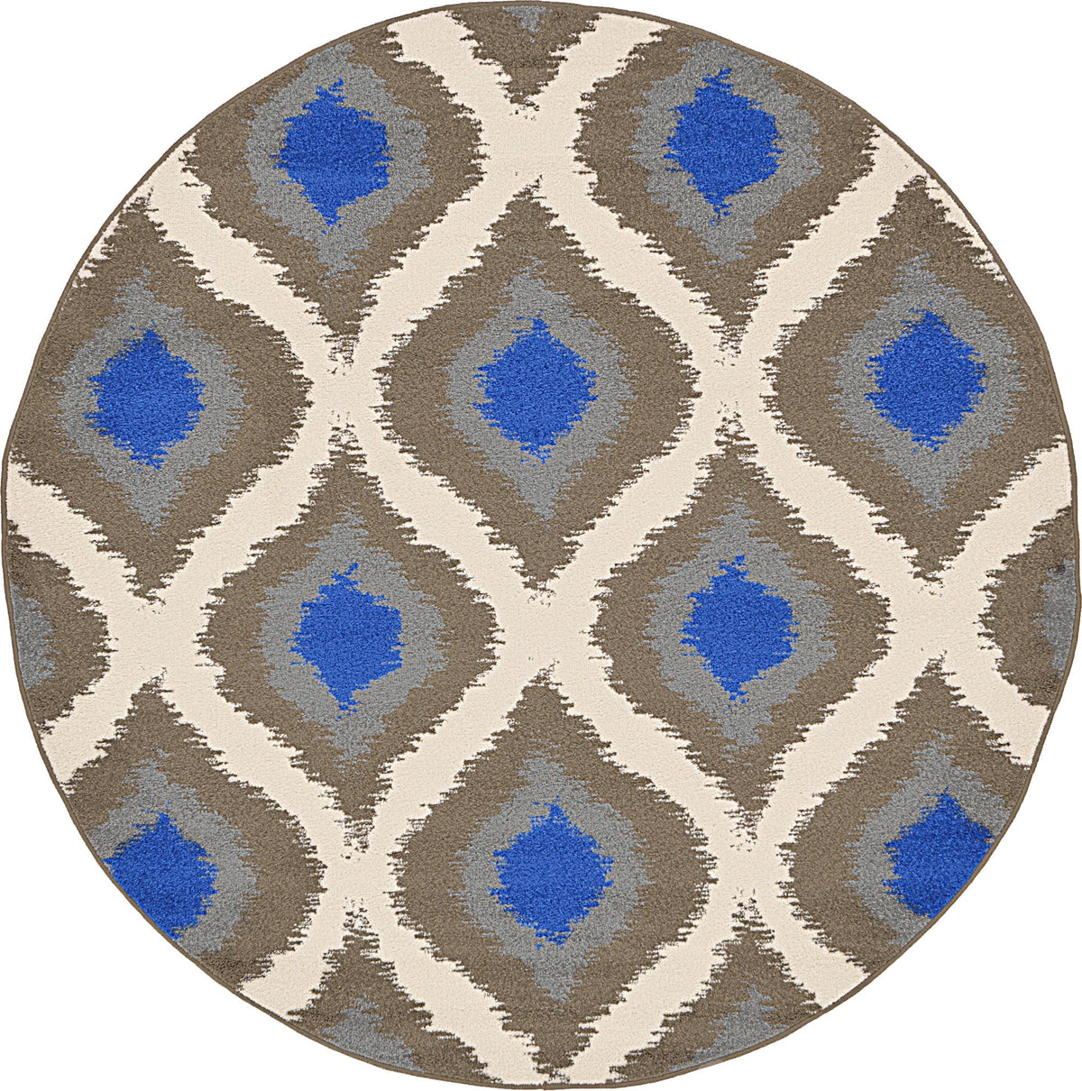Lattice Gardens Collection Area Rug -  Arboreal Round Ivory Main