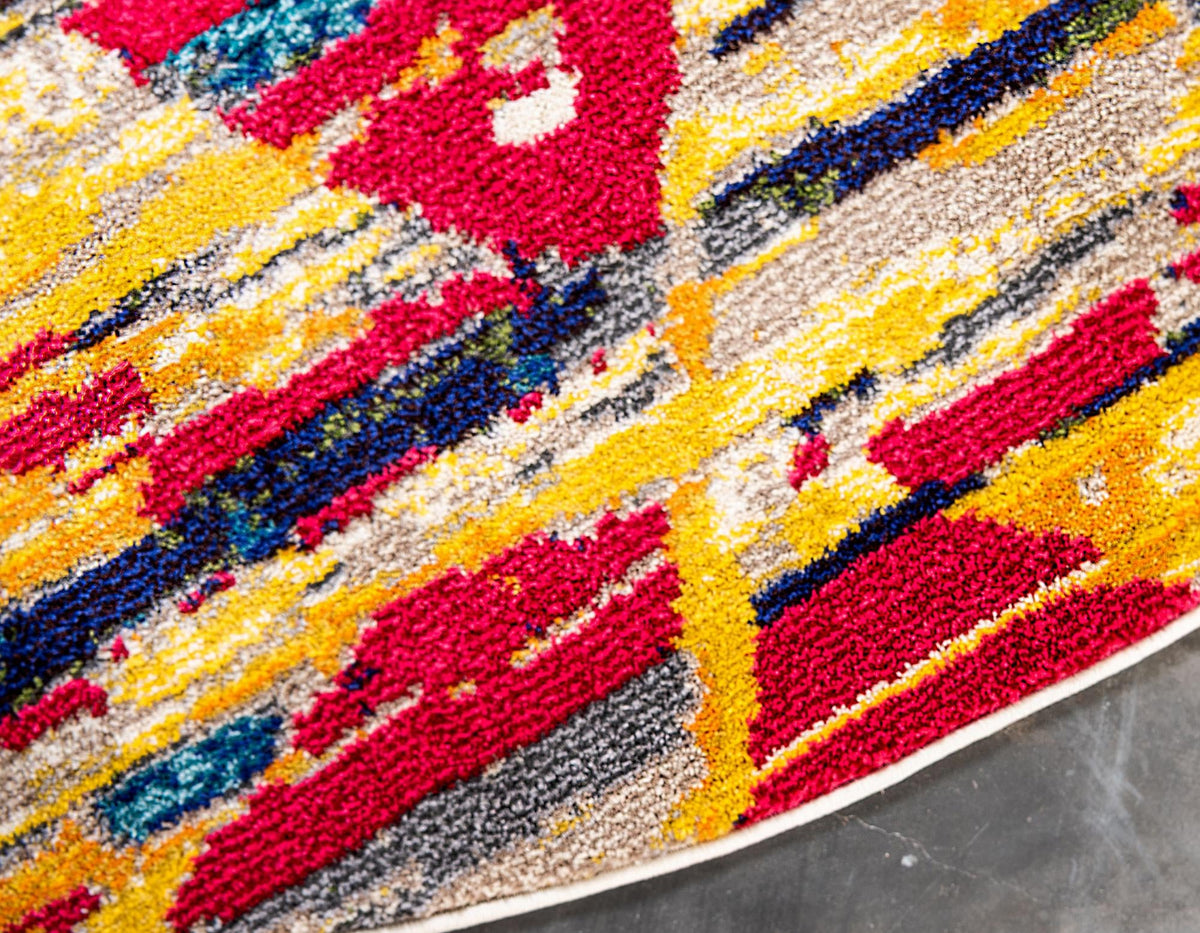 Marrakesh Elegance Collection Area Rug -  Taddert Round Yellow  lifestyle 9